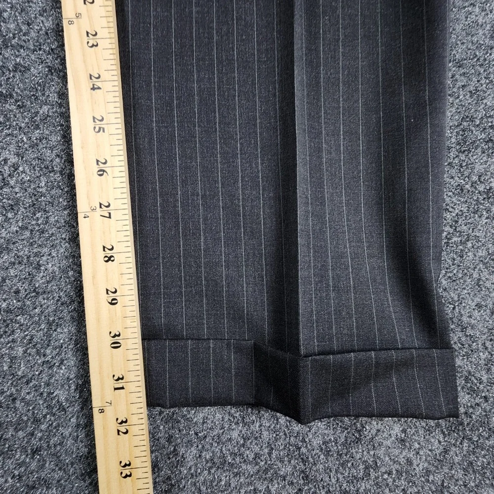 Brooks Brothers Suit Mens 46XL 35W Grey Pinstripe 1818 Fitzgerald Made In USA